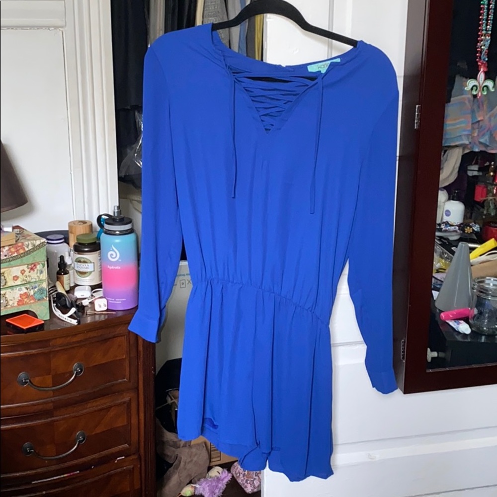 Cute/chic karlie blue romper NWOT size S